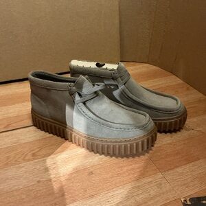 Clarks Gray and Brown Loafers